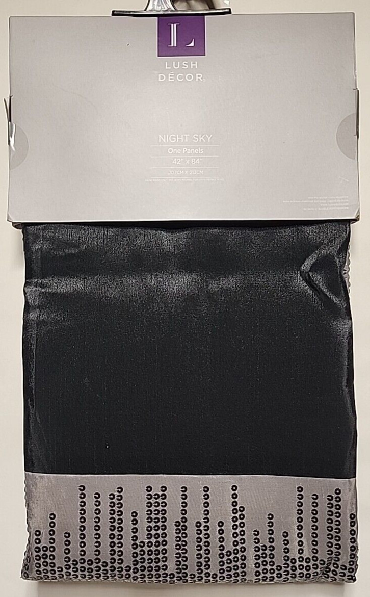 Lush Dcor Night Sky Panel For Living Bedroom Dining Room single Curtain 84X 42