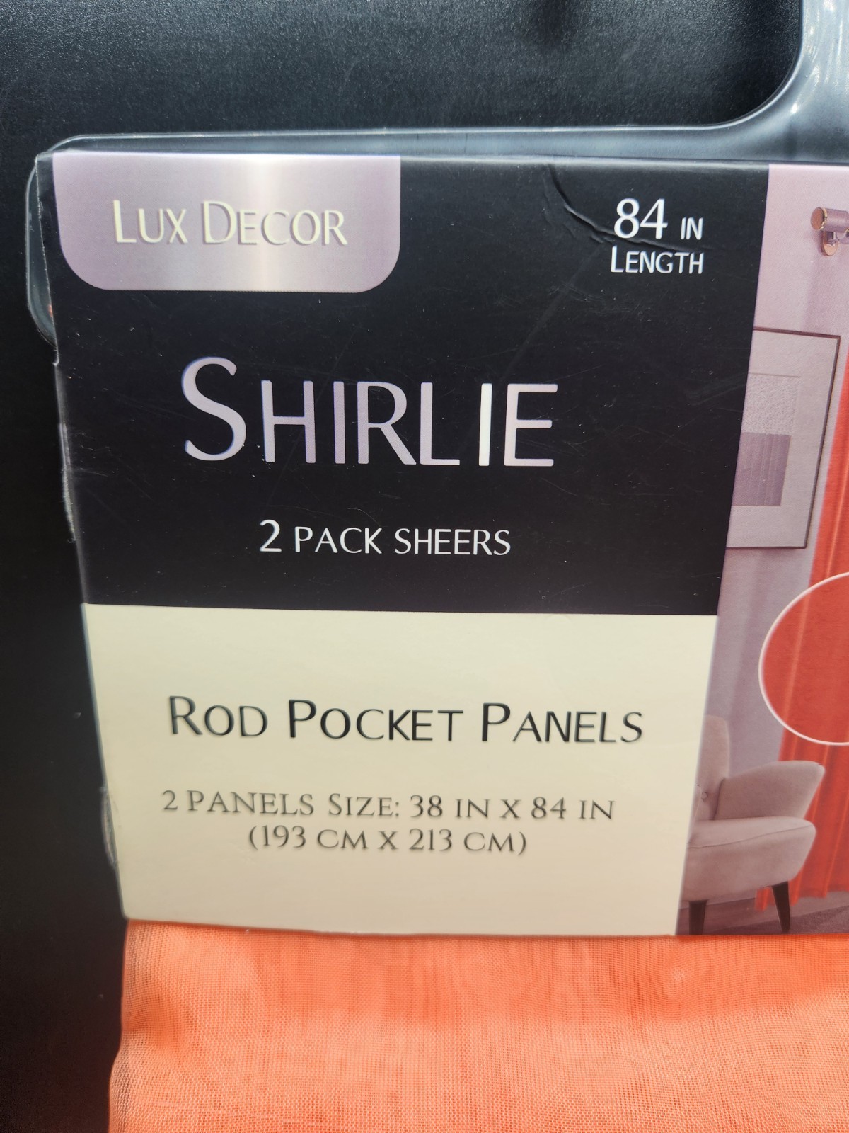 2 Pack Sheers 76″x84″ Rod Pocket Panels Peach Color Shirlie Lux Decor 100% Poly