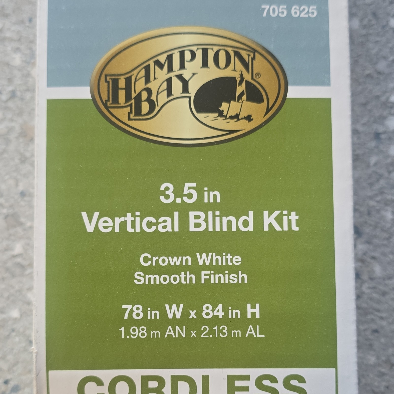 Hampton Bay Cordless 3.5in Vertical Blinds 78×84 White Vinyl Light Filter
