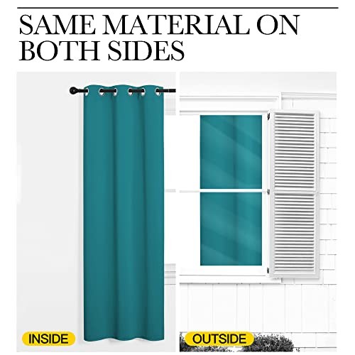 Kitchen Blackout Window Curtain Panel 42″W x 63″L (Pack of 1) Peacock Teal