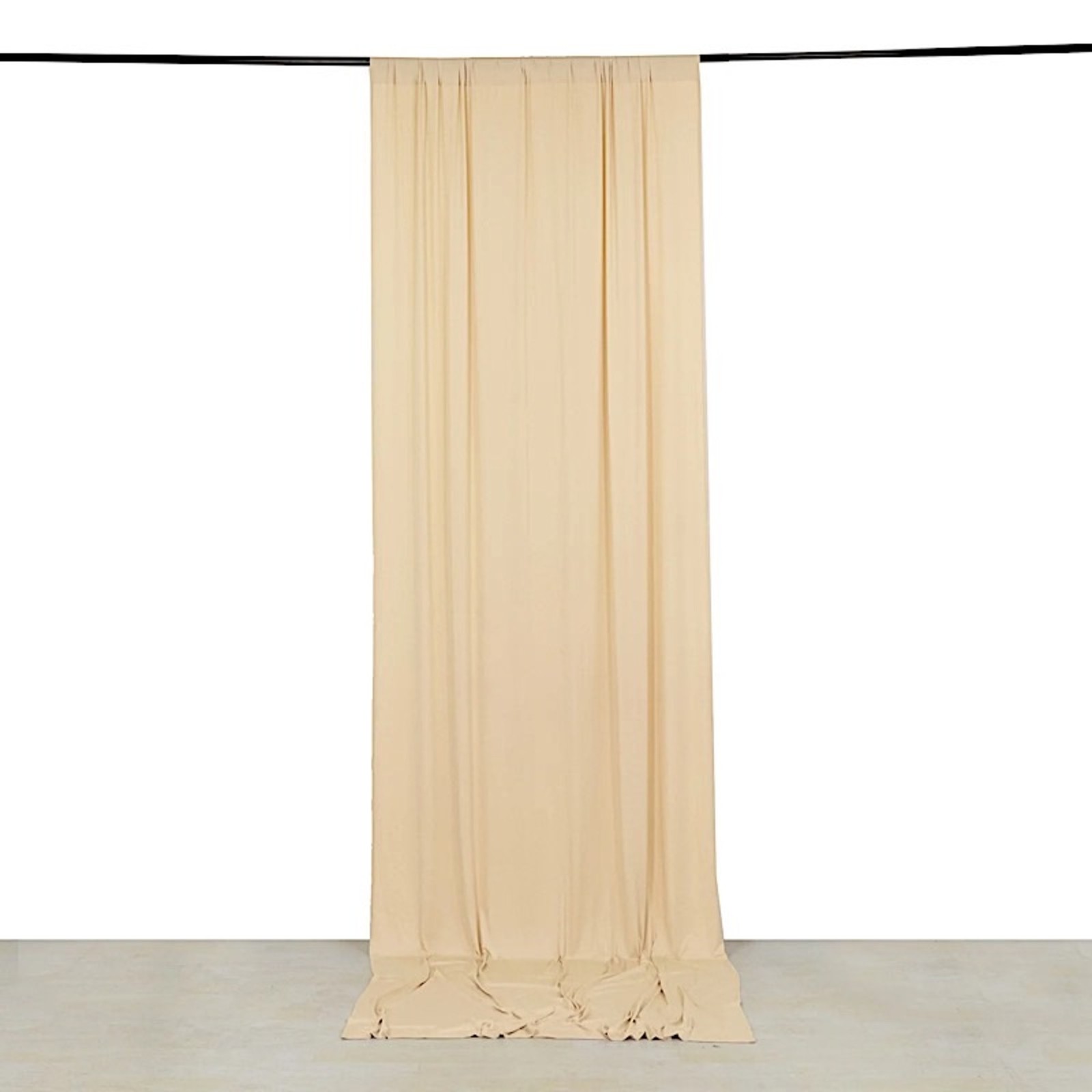 5 ft x 12 ft BEIGE 4-Way Stretch Spandex Divider Backdrop Curtain Party Wedding