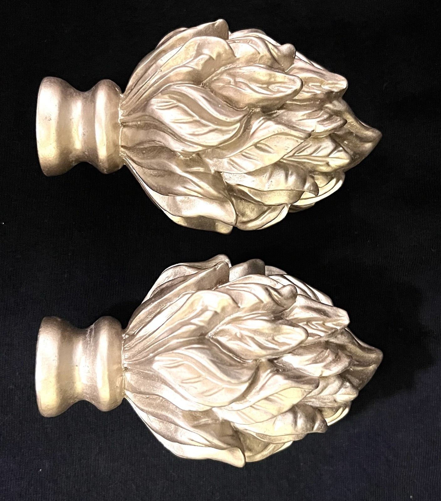 SET OF 2 – Decorative Acrylic Matte Gold Filigree Artichoke Finial