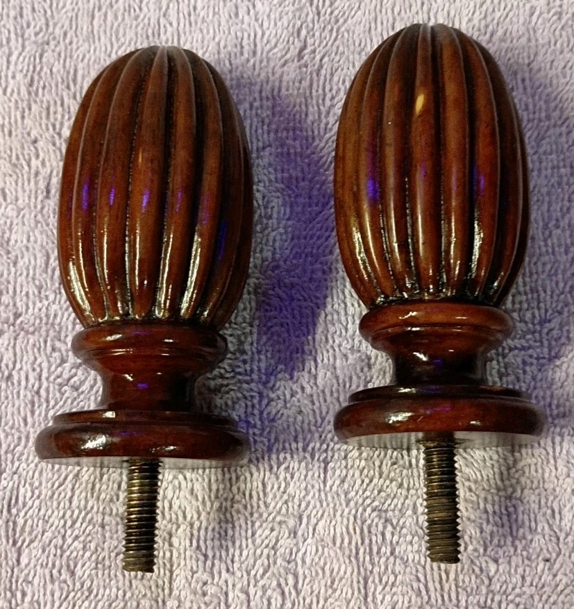 Hardware Dark Finish Small Fluted Finials Wood 4″ Tall x 1.75″ Bottom