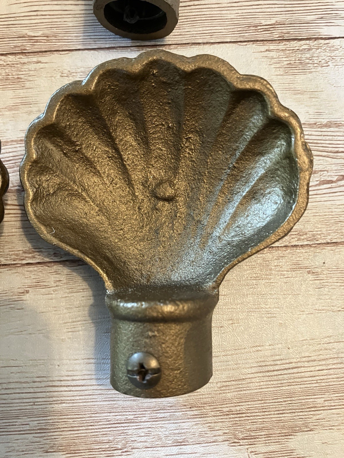 Vintage Art Deco Style Antiqued Brass Style 3″ Finial Curtain Rod End Lot Of 4