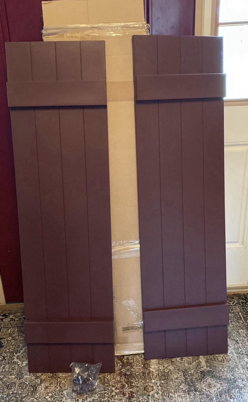 Mid America Bordeaux 14” x 51” 4 Board & Batten Joined Vinyl Shutters 1 Pair New