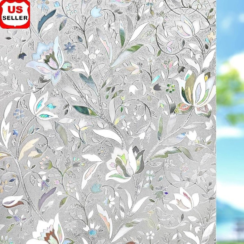 Frosted Window Film UV Blocking Privacy Static Cling Energy Saver 9.56SqFt New