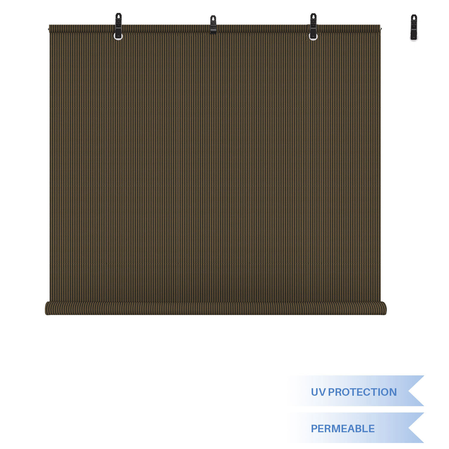 Roller up Shade Roller Shade Light Filtering Gazebo Porch Garden Outdoor Brown