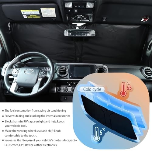 The Original Windshield Sun Shade for Tacoma 2006 Silver-coated Fabric Silver