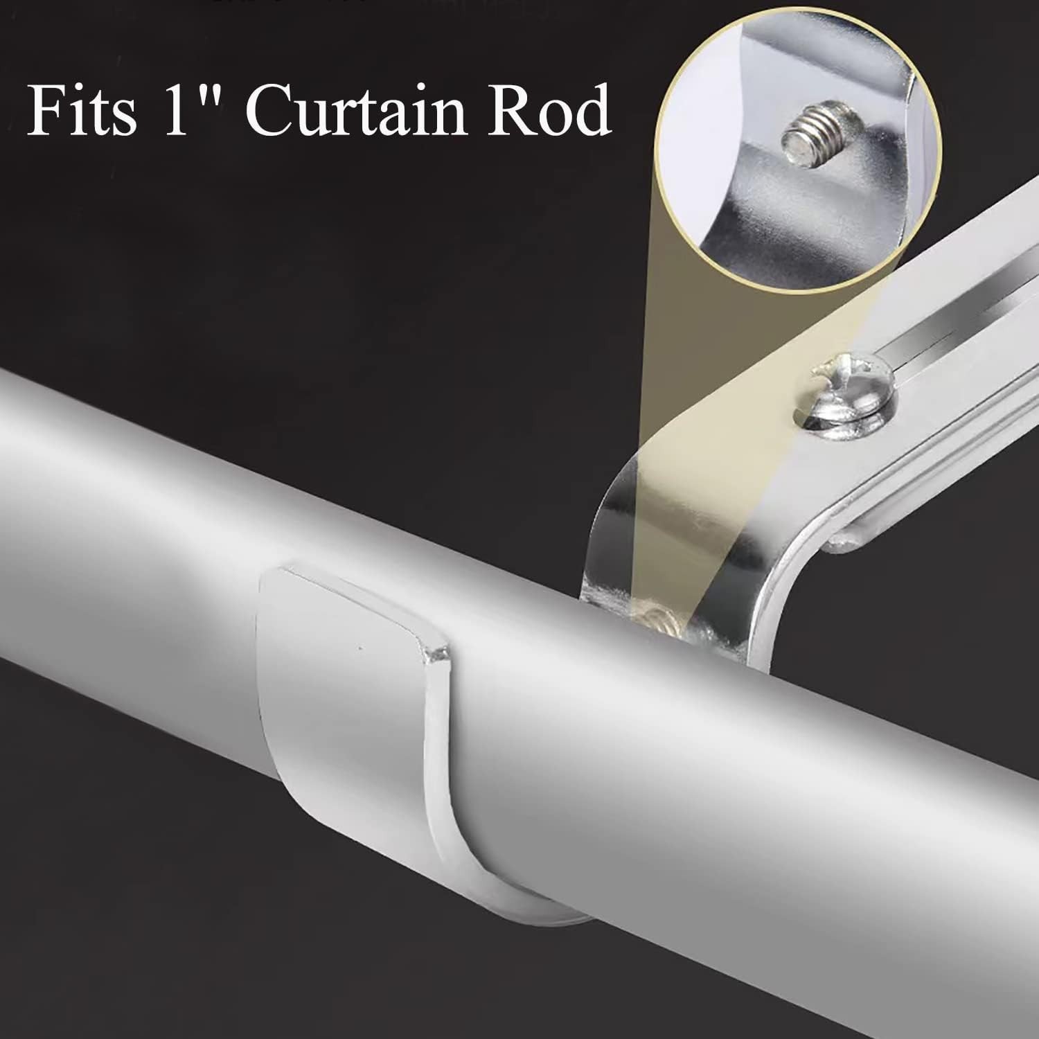 Curtain Rod Brackets 2 Pack 1 Inch Adjustable Heavy Duty Wall Mount Holders B…