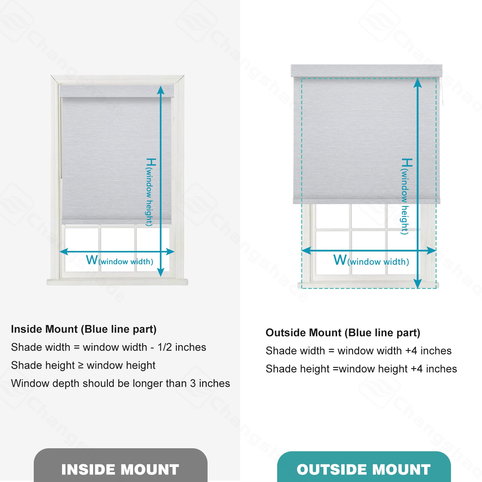 Changshade Blackout Smart Roller Shade with Remote Control Automatic Window Shad