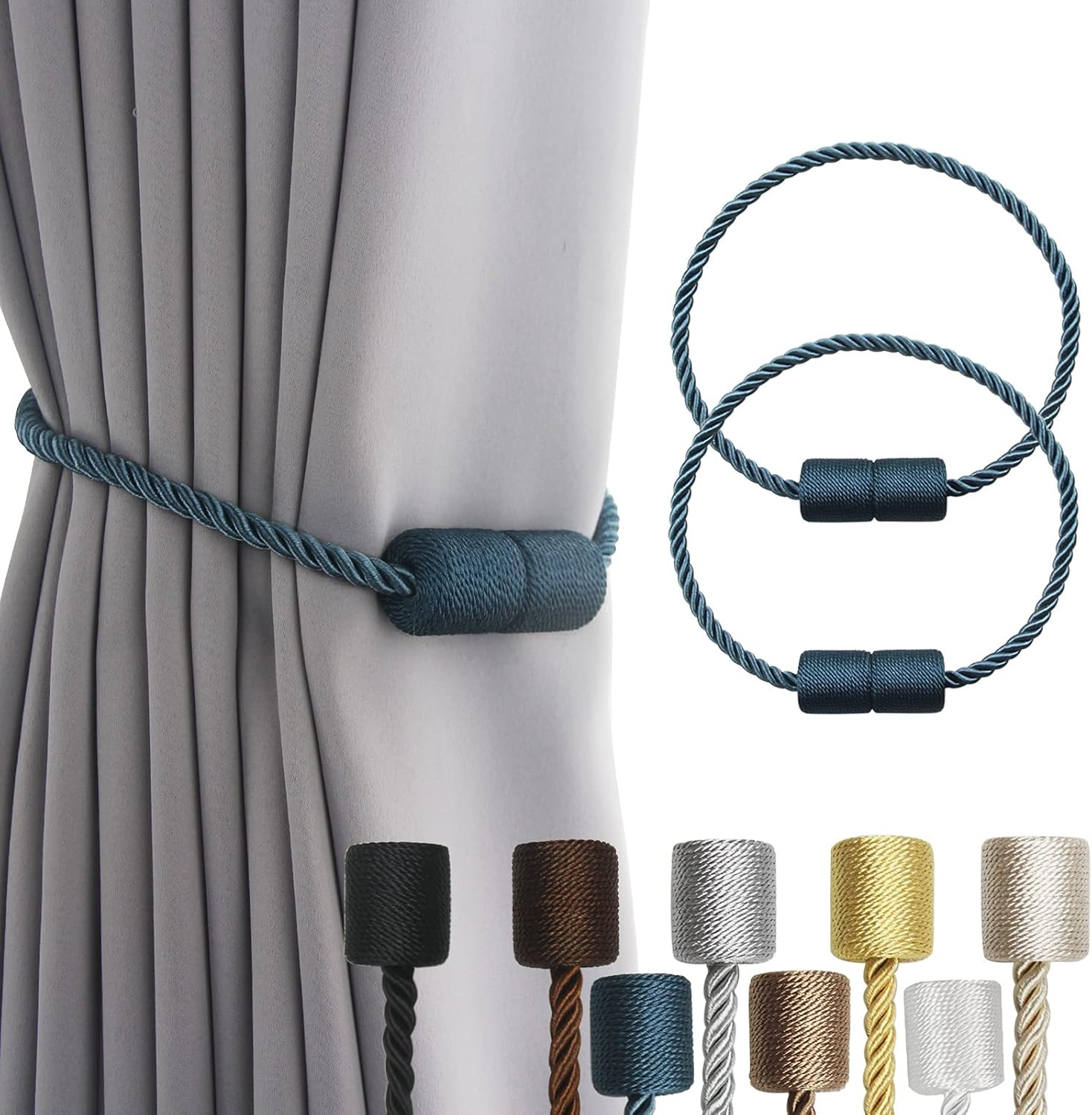 4 Pack Strong Magnetic Curtain Tiebacks Outdoor Elegant Decorative Tie Backs Mod