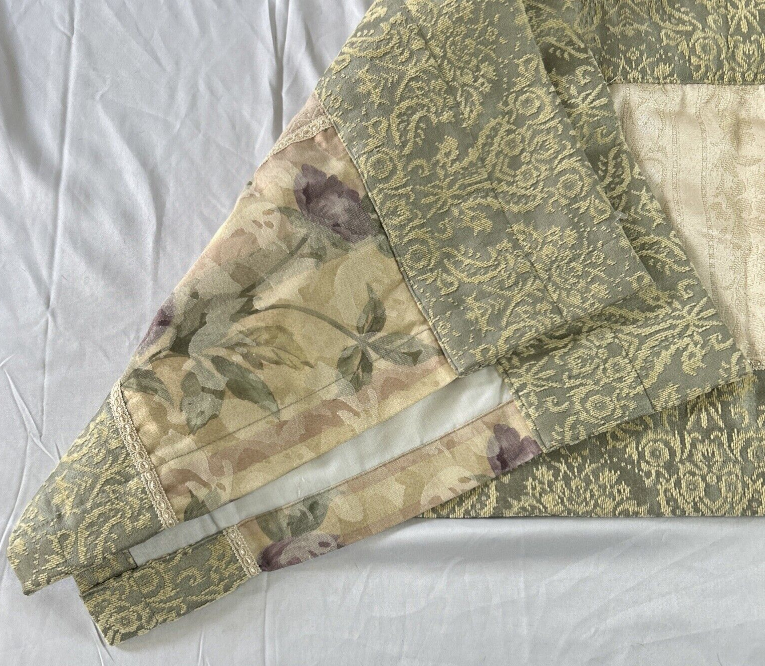 CROSCILL HOME Valance Patchwork Quilt/Tapestry Design 88″x17″ RN21857