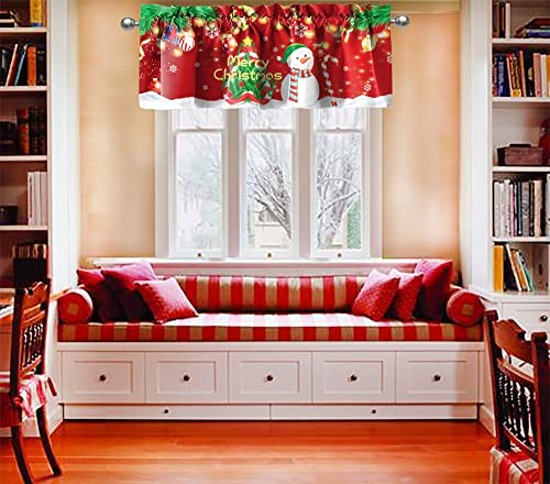 Christmas Tree and Snowman Kitchen Window Valances Merry Christmas Candy Grey 2