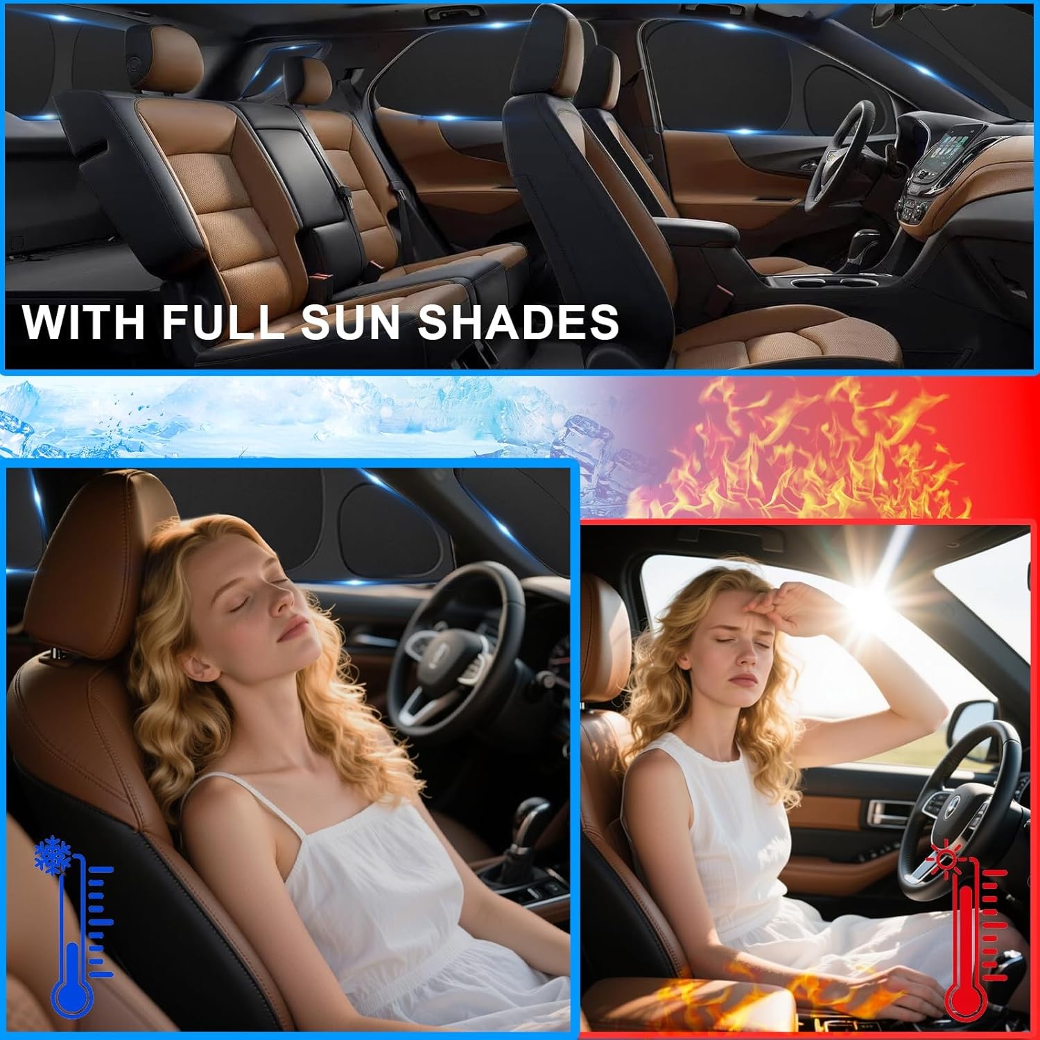 8Pcs Thicken Sun Shades for Tesla Model S 2012-2025(Not for Plaid or Long Range)