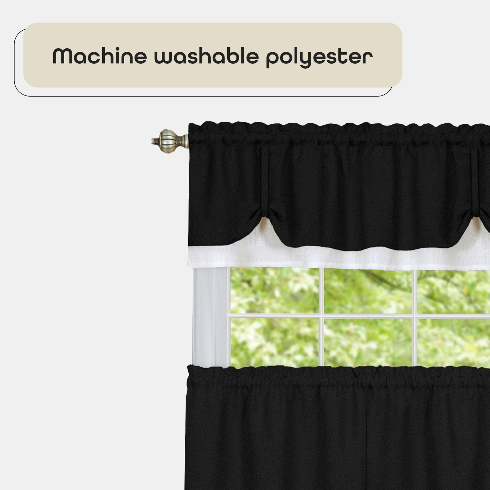 ACHIM Darcy (Black/White) Tier and 58″W x 24″L (Pack of 1), Black/White