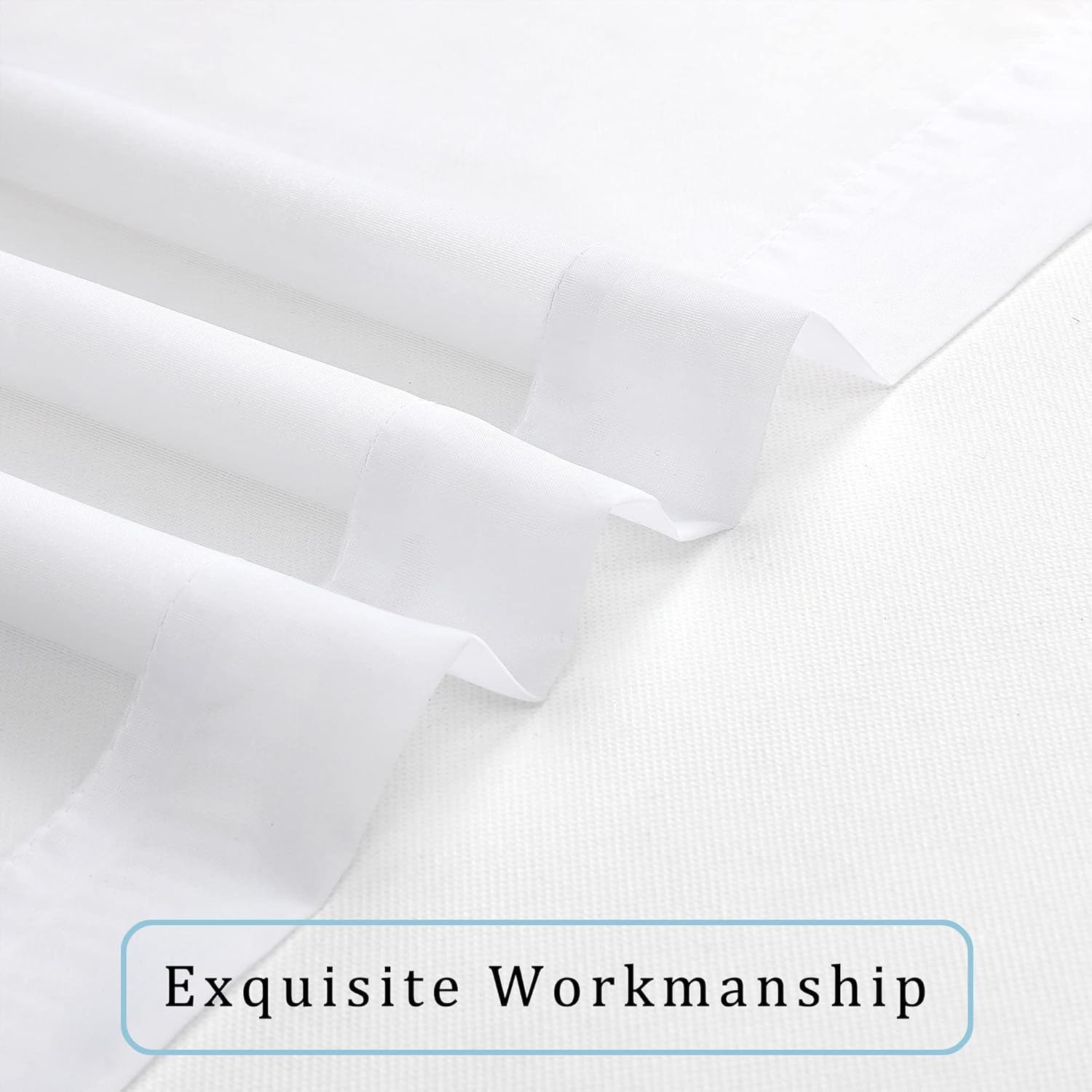 White Sheer Curtains 45 Inch Length 2 Panel Rod Pocket Window Drapes 42×45