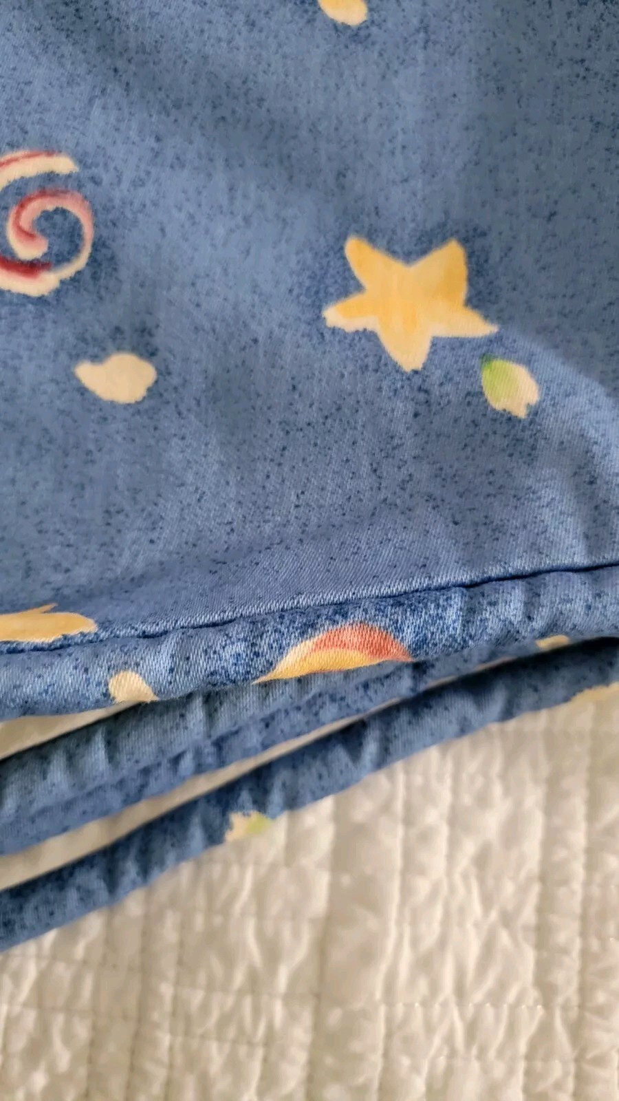 Custom Made Window Treatment Valance 104Wx18L Whimsical Scalloped Night Star