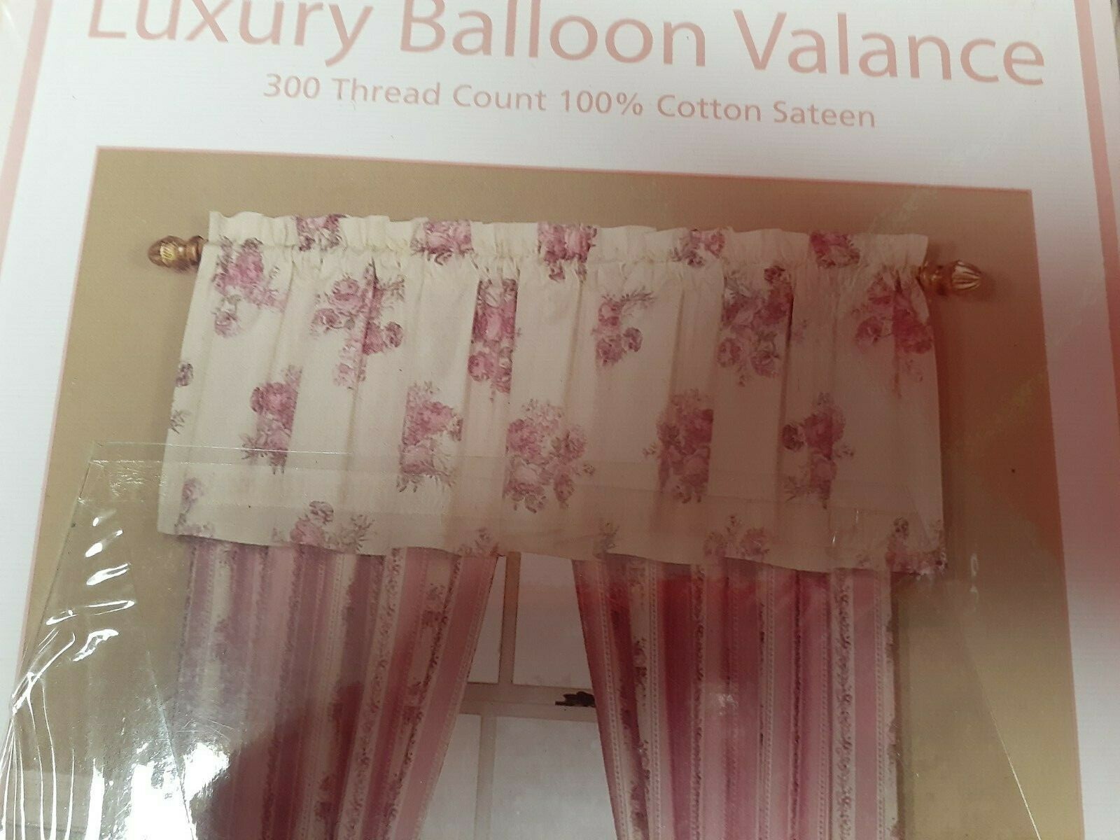 Cozy Cottage Timeless Roses-Lined Drapes & Valances-Boscov’s-PINK Sateen 84″