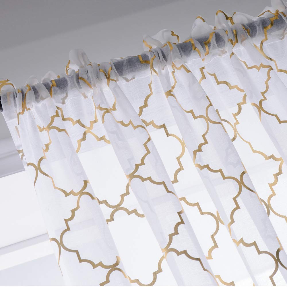 Sheer Curtains, 114.3cm Length, For Kitchen Windows, Cafe Curtains, Half…