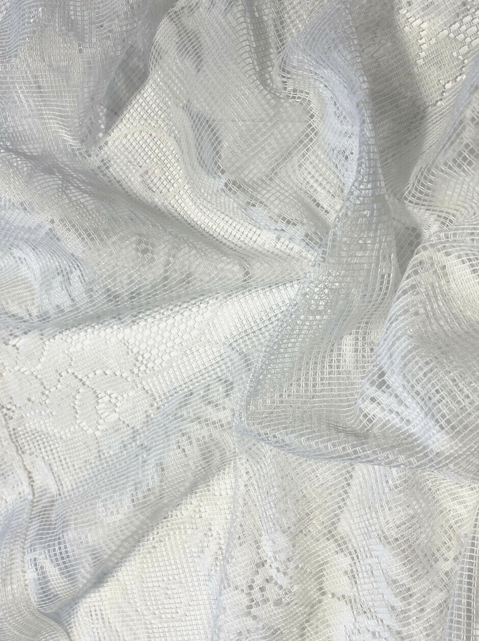 1 Vintage Lace Delicate Curtain Panel Valance Fancy Sheer Lacy Victorian Short