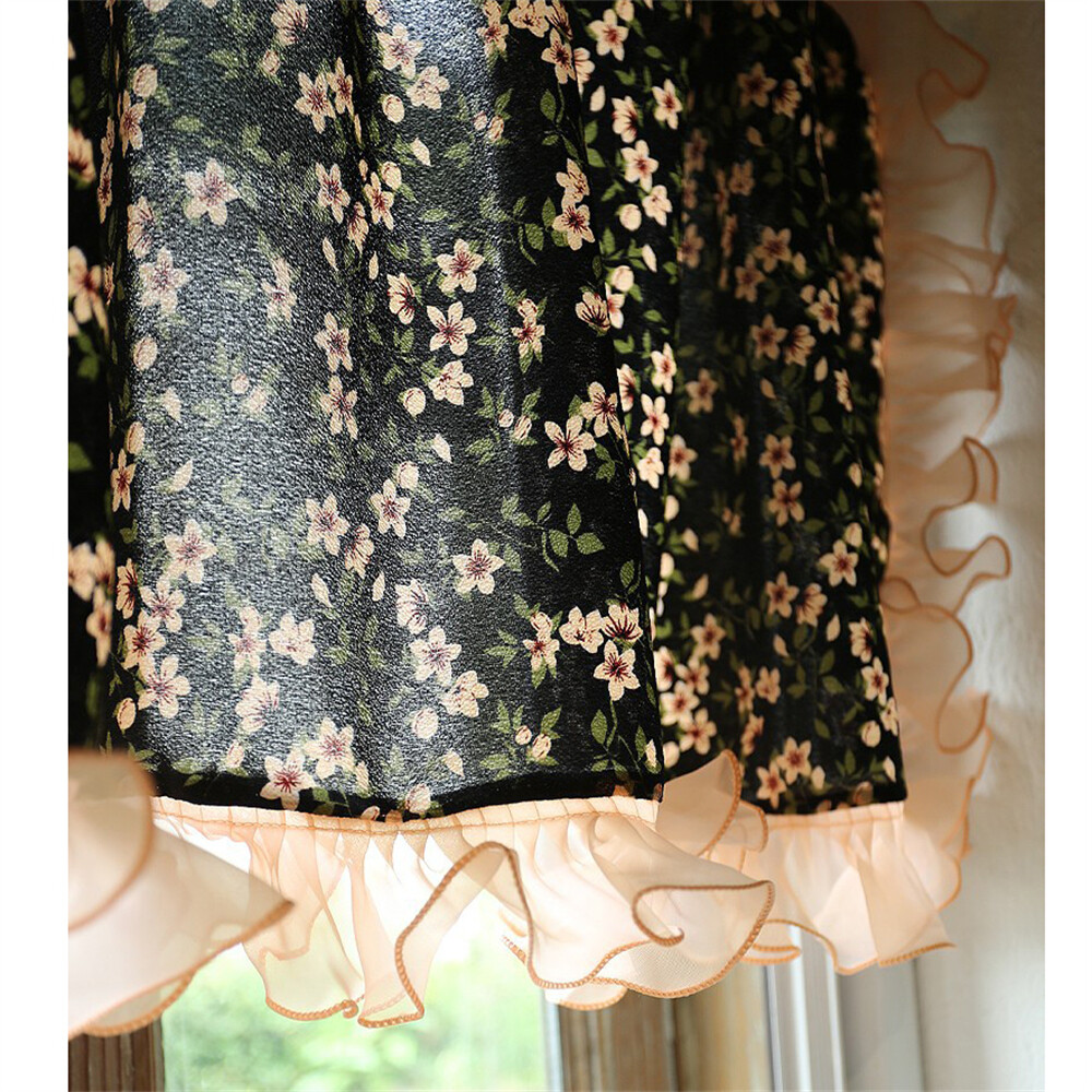 Ruffles Floral Modern Short Curtain Window Kitchen Valance Drape Home Decor 1PC