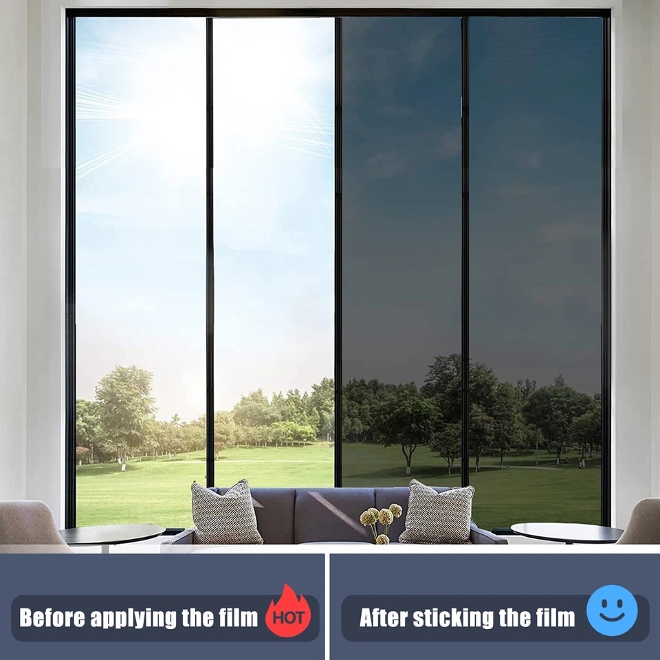 One Way Mirror Tint Window Film Privacy Protect UV Reflective Sun Block for Home