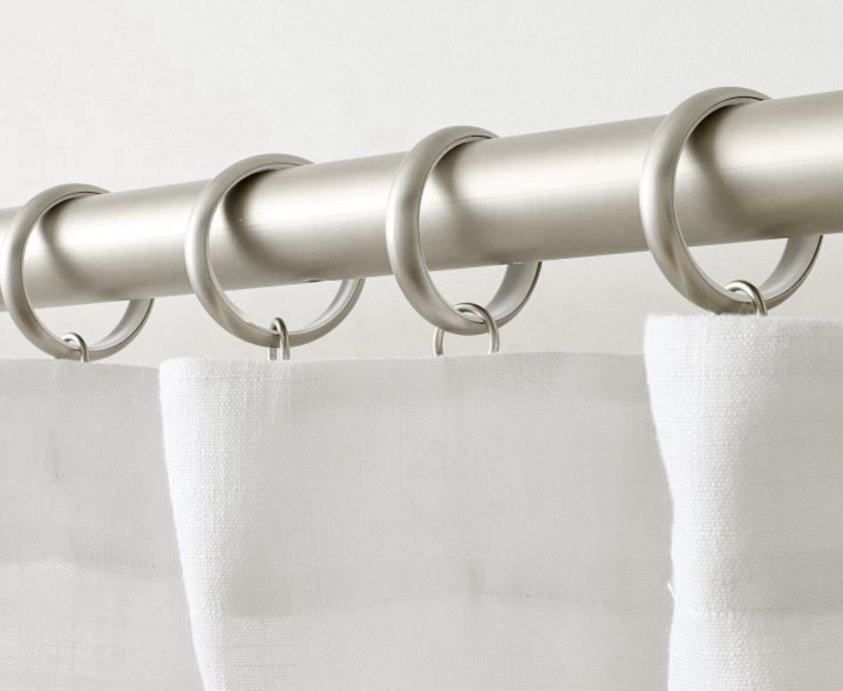 Set/ 20 Pottery Barn Quiet Glide LARGE Double Drapery Rings 1.25 ”Pewter Silver