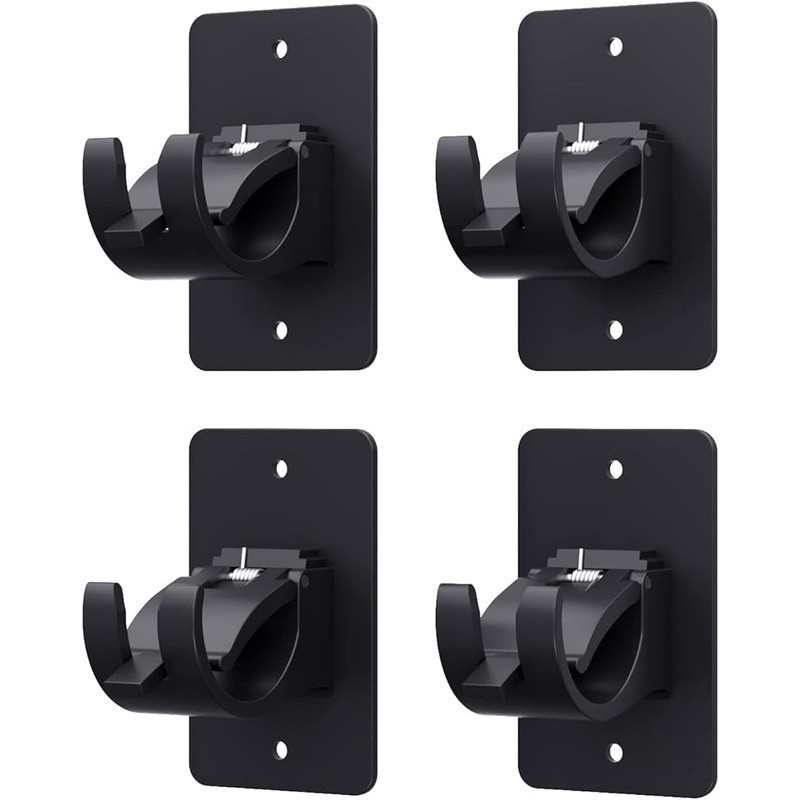 Self Adhesive Curtain Rod Brackets No Drill Plastic 4 Pcs Heavy Duty Mounts New