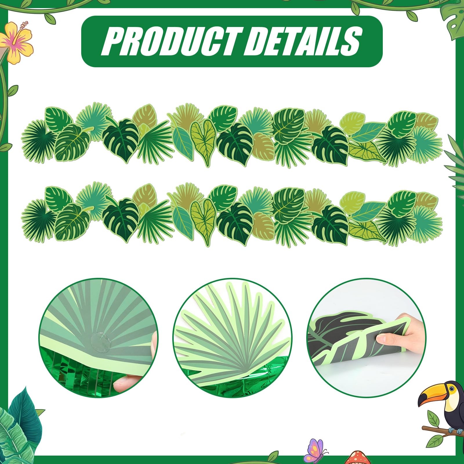 Jungle Classroom Decorations Back to , 2 Pcs Tropical Palm Leaf Rain Curtain …