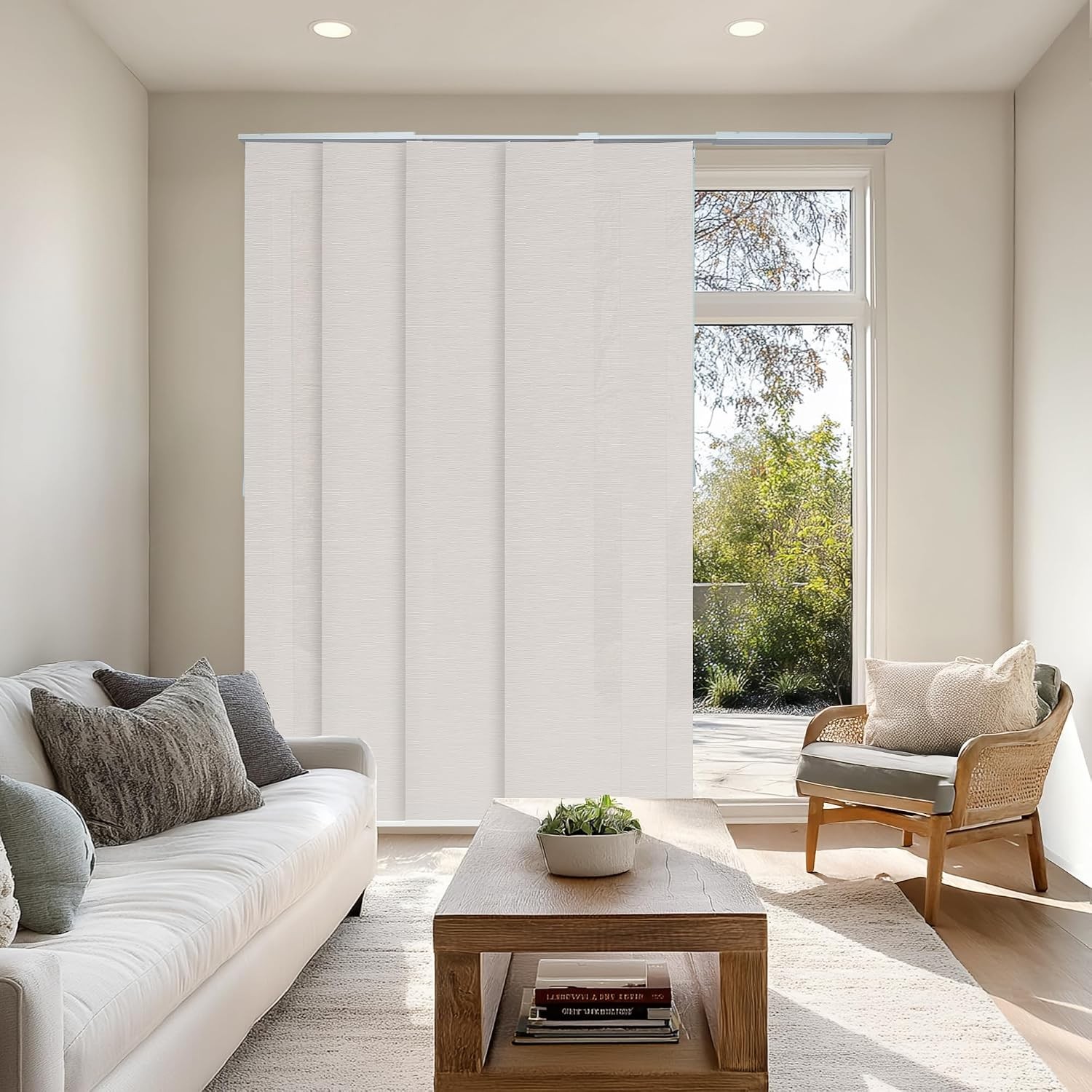 Panel Track Blinds Sliding Glass Door Adjustable Track Patio Entry Large Windows