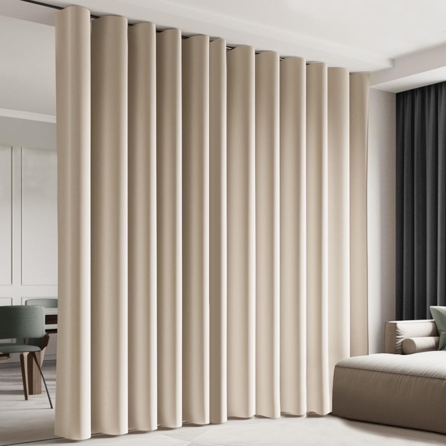 Room Divider Blackout Curtain Track Curtains Wall Dividers Panels Screen for Liv