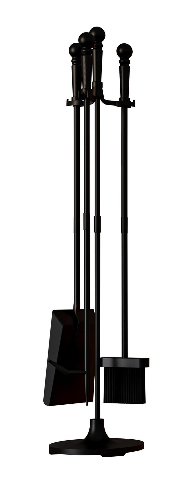 Fireplace Tools Set 4 Pieces Black Wrought Iron Fire Tool Set for Outdoor/Ind…