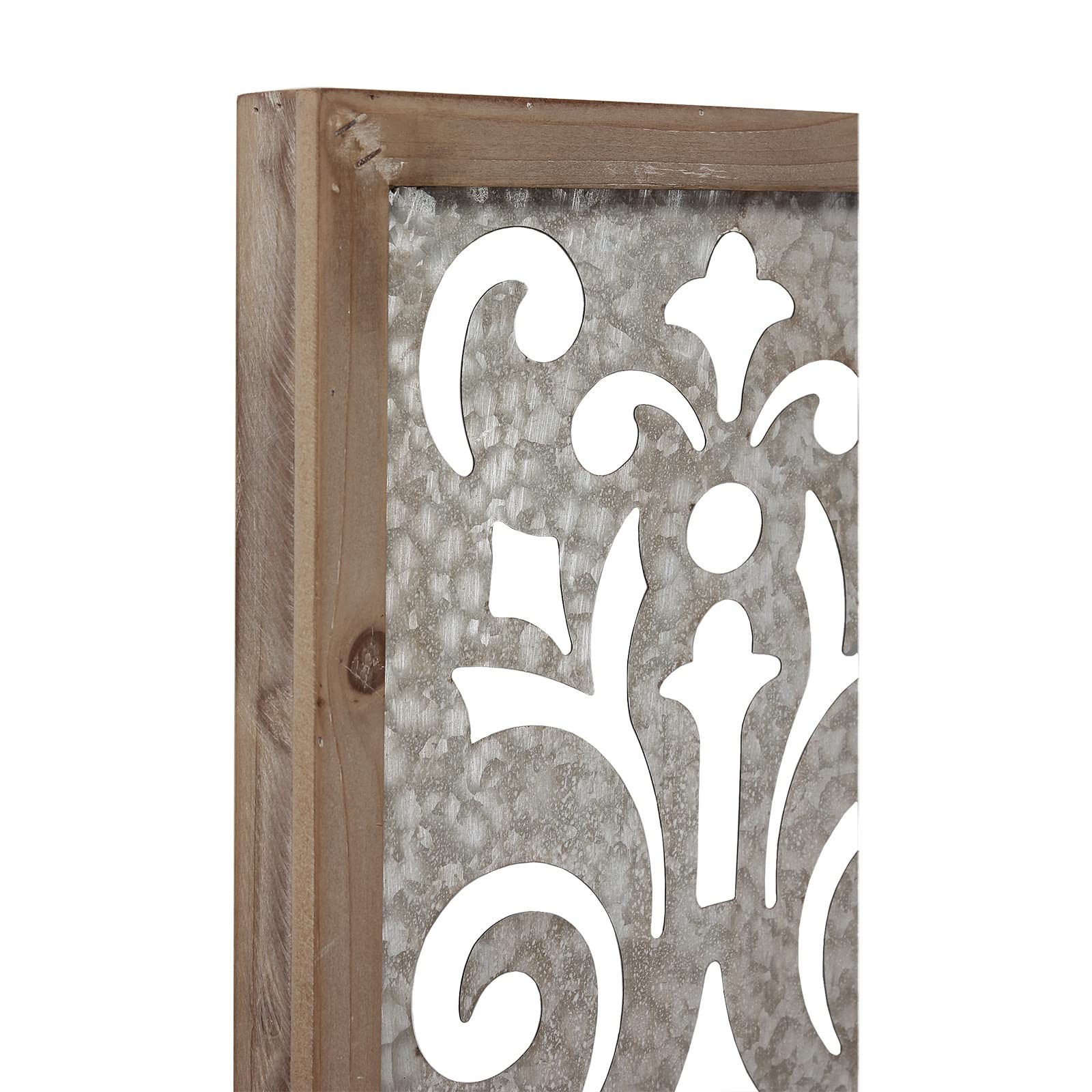 Farmhouse Galvanized Wall Decor, 12″ x 32″, Hanging Window Pane, Wood & Metal…