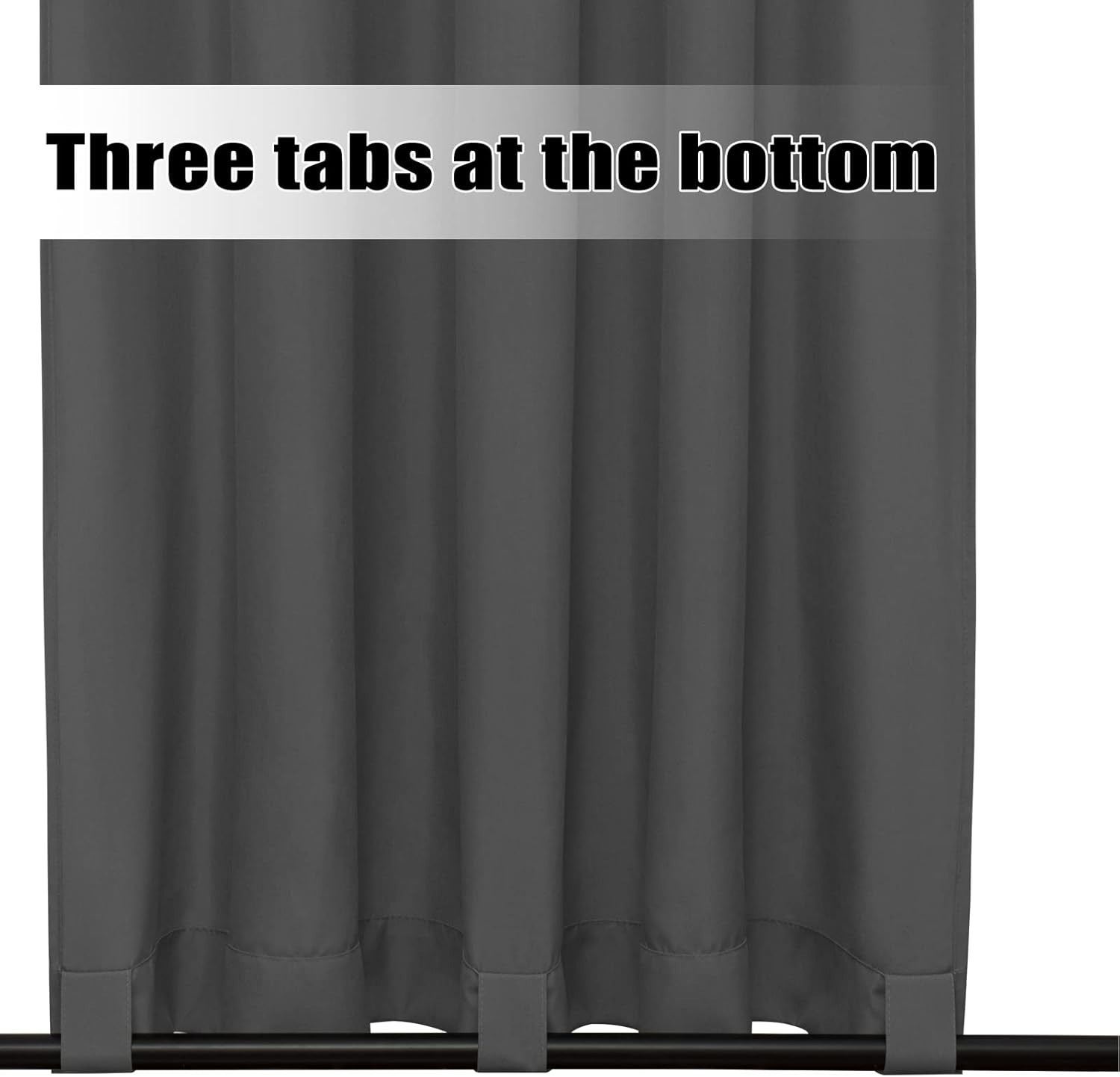54×84 Inch Windproof Curtains for Patio & Gazebo, Grey Waterproof Design
