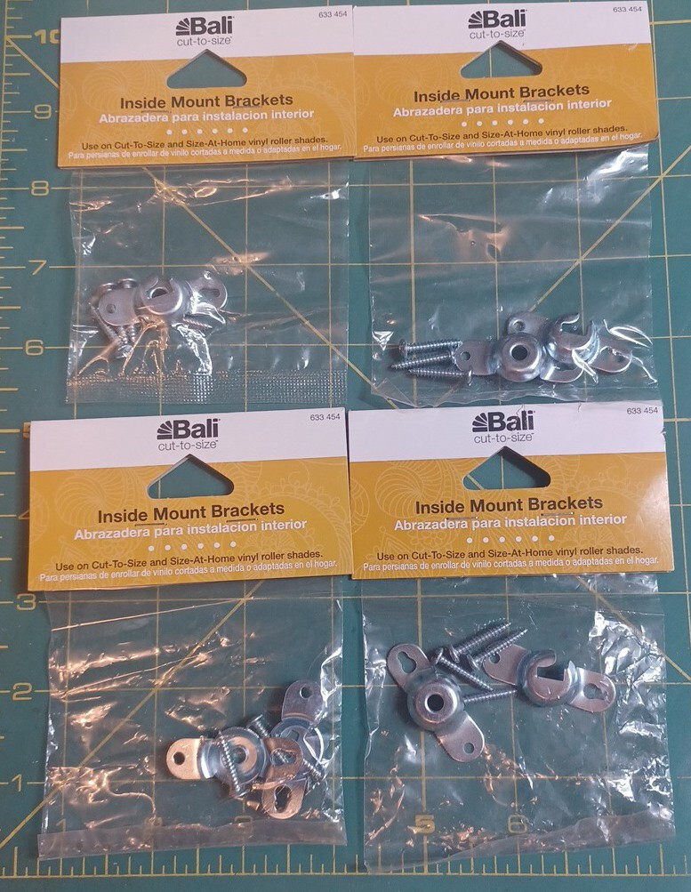 4 Pack Bali Cut-to-Size Roller Shade Bracket Inside Mount Brackets #633454