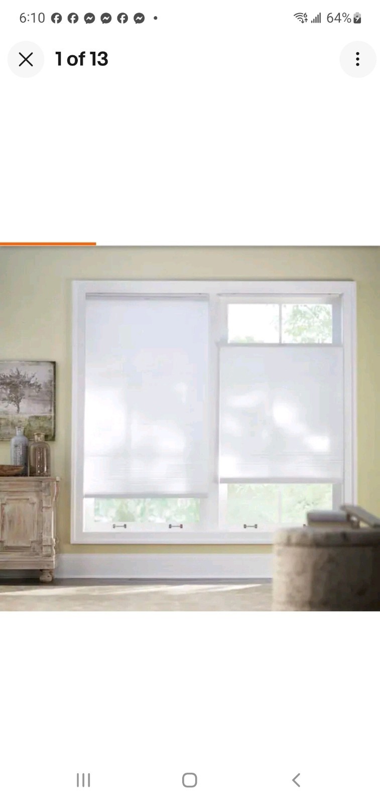 34″ X 72″ Snow Drift White Top Down Bottom Up Light Filtering Cellular Shade