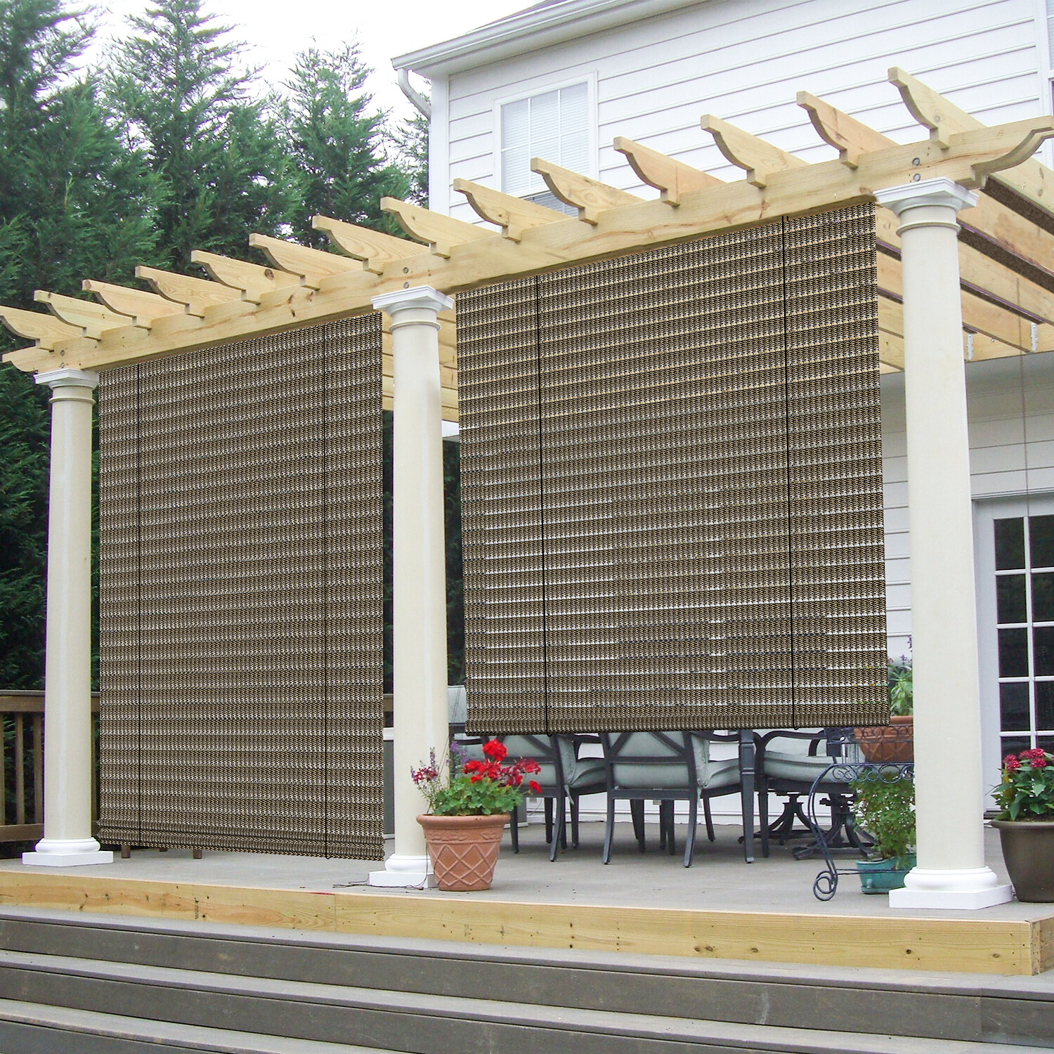 Roll up Shade for Patio Deck Porch Pergola Balcony Backyard Outdoor-Brown