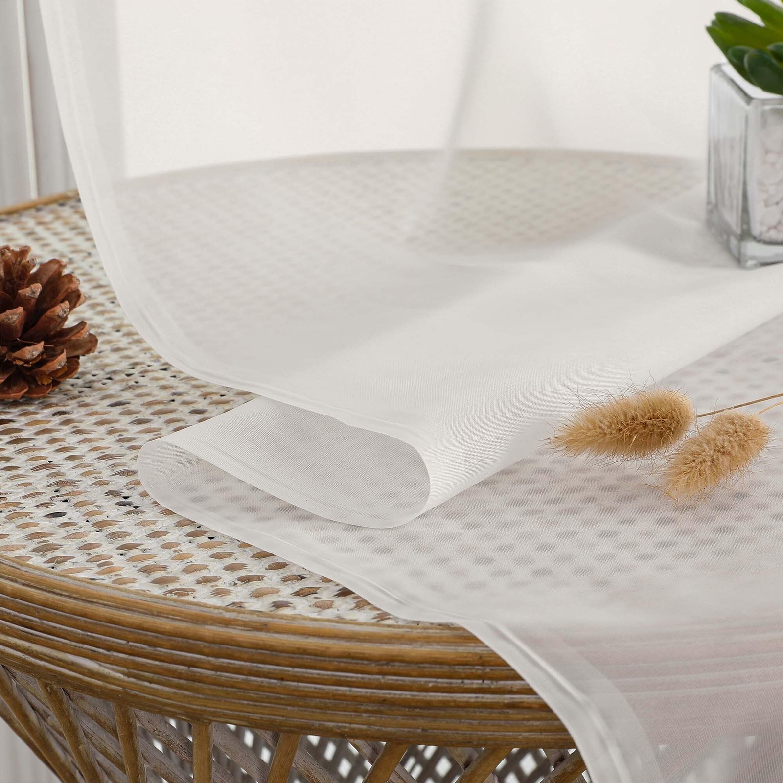 Gwine Sheer Ivory Curtains 96 Inches Long 2 Panels Set, Light Filtering Voile…