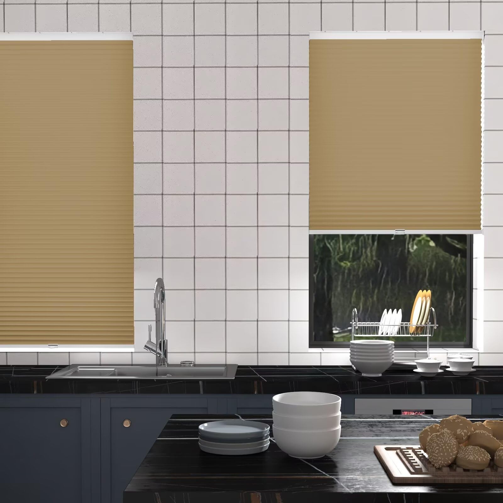 Myshade Cordless Cellular Window Shades No Tools No Drill Blackout Blinds For
