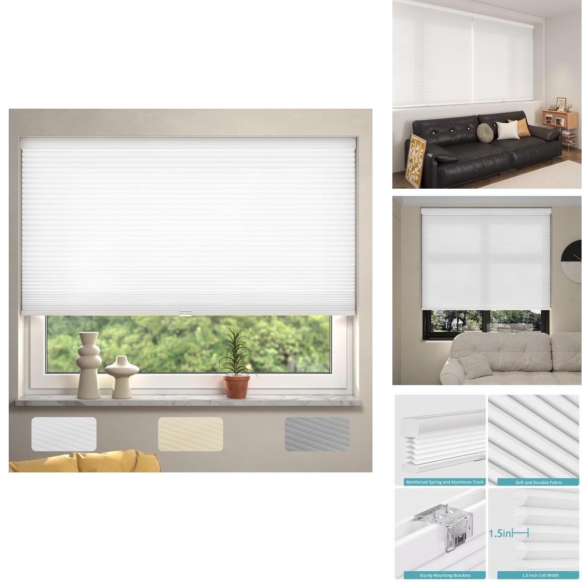 Myshade Cellular Shades Cordless Light Filtering Windows Blinds For Bedroom