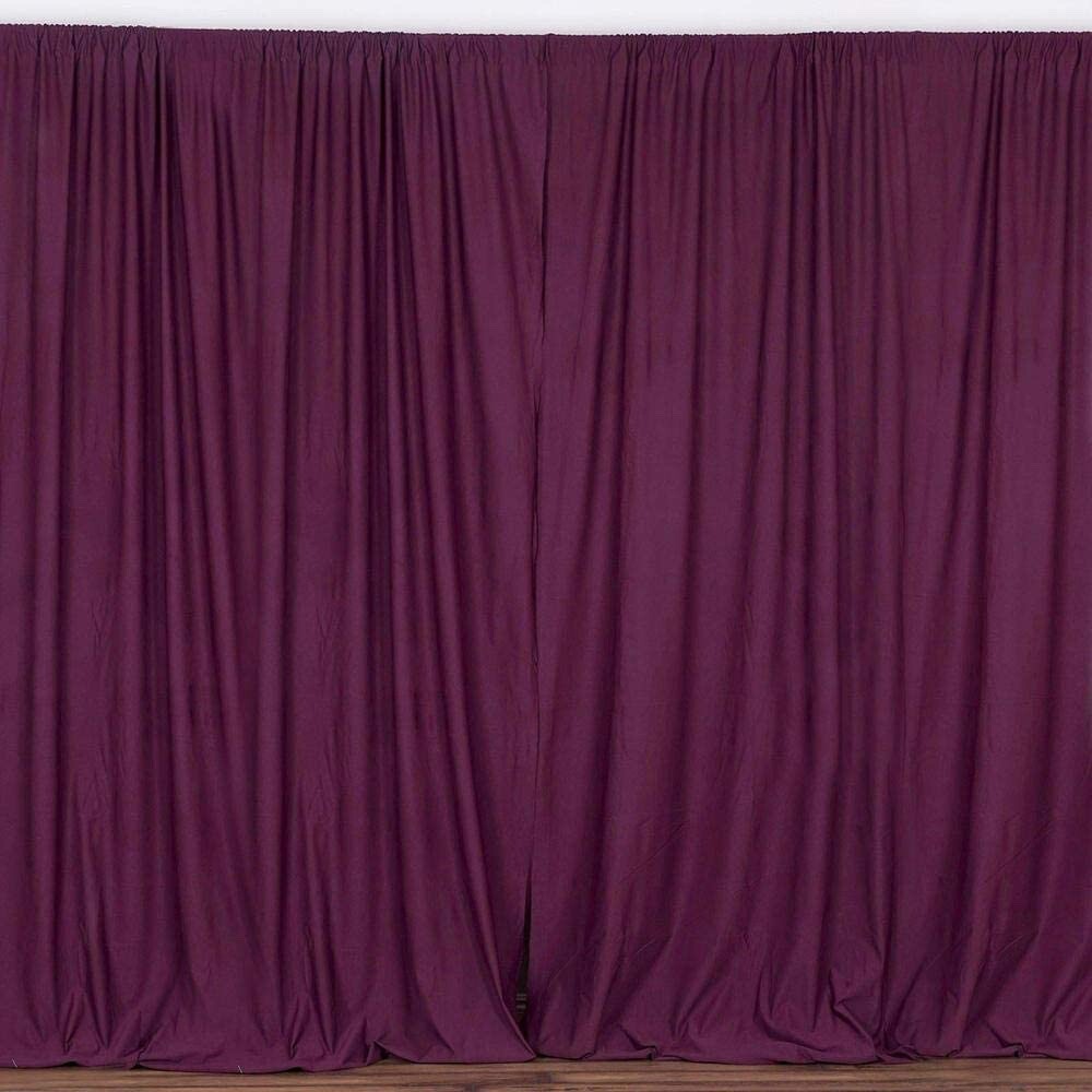 2 pcs 10 feet x 10 feet Polyester Backdrop Drape Curtains Panels – EGGPLANT 