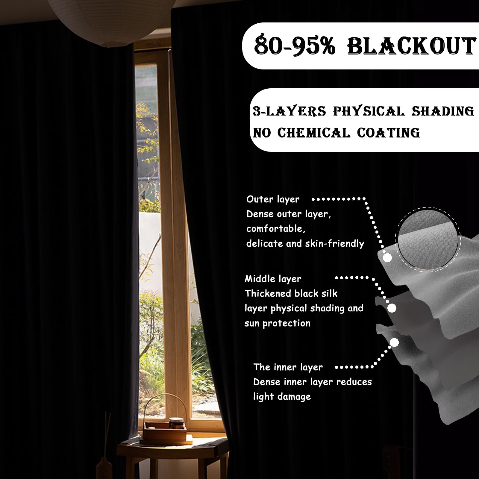 RoomDarkning Room Divider Curtains Blackout Ceiling Track 10ft x 8ft Cream