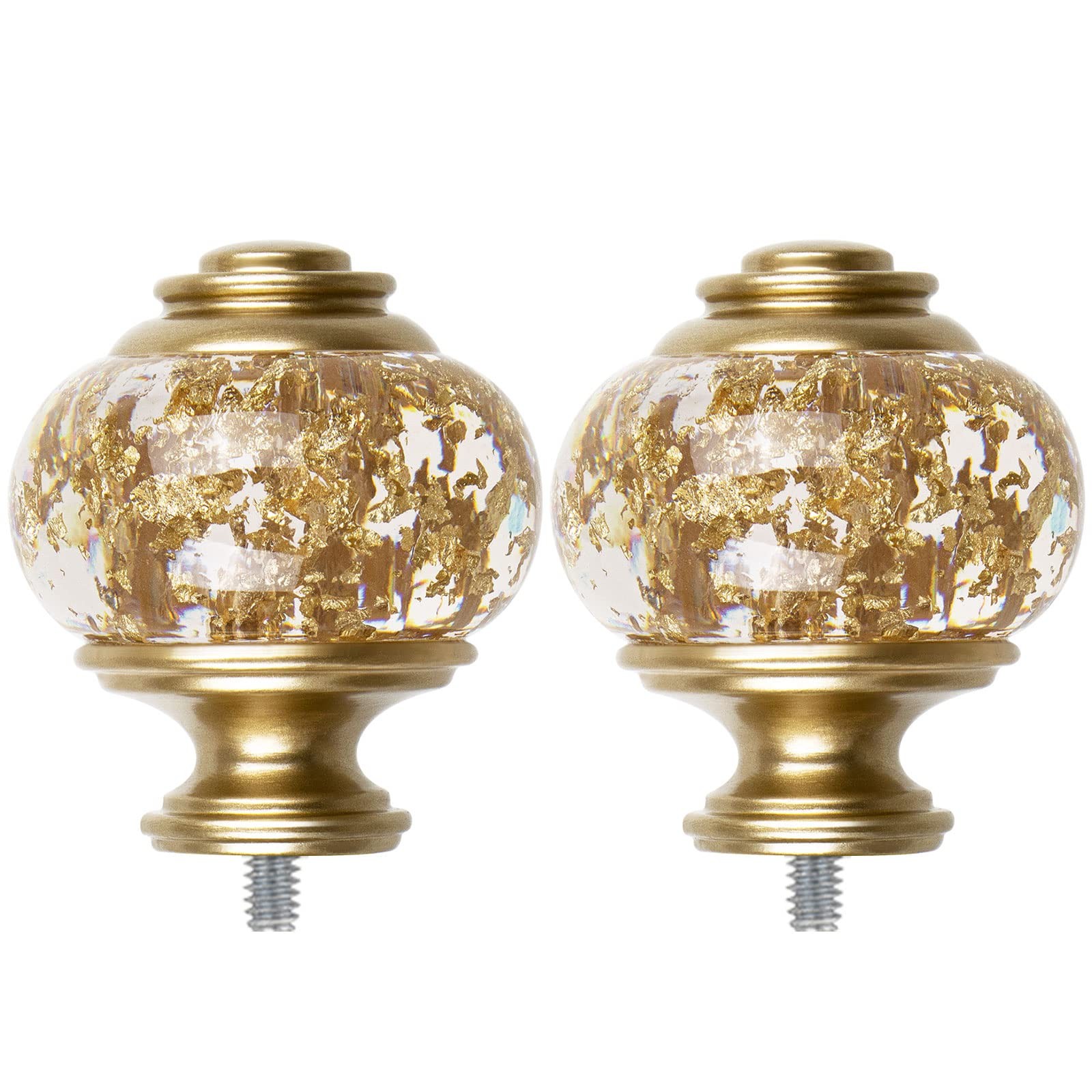 Replacement Finials for Curtain Rods (1 or 7/8 Inch), Luxury Gold