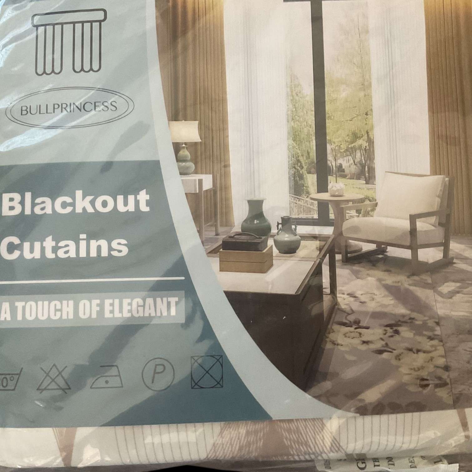 100% Blackout 2 Panels Full Length Wavy Mocha 84 x 51” Blackout Curtains Bull Pr