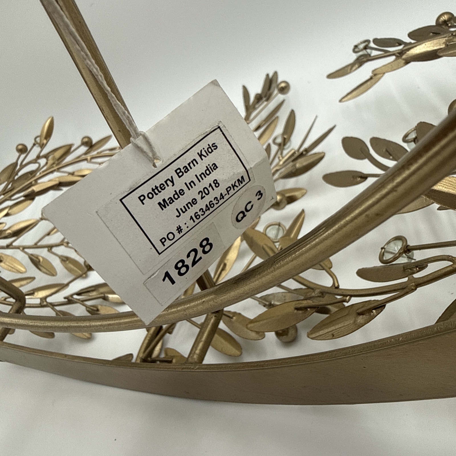 Pottery Barn Kids Monique Lhuillier Gold Vine Cornice 10 x 12 x 23″ #4517A
