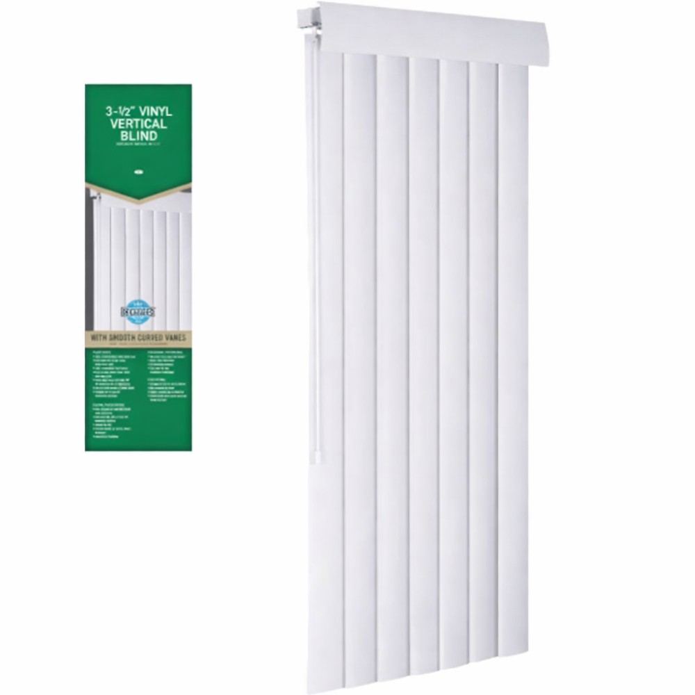 Living Accents Vinyl 3-1/2 in. Blinds 78 in. W x 84 in. H White (Pack of 2)
