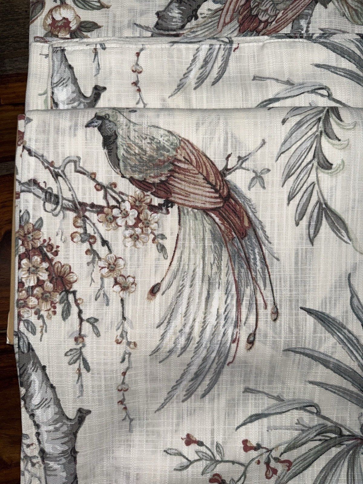 NWT MOSS & WILLOW 37” X 84″ BIRD FLORAL DESIGN CURTAINS PANEL SET OF 2