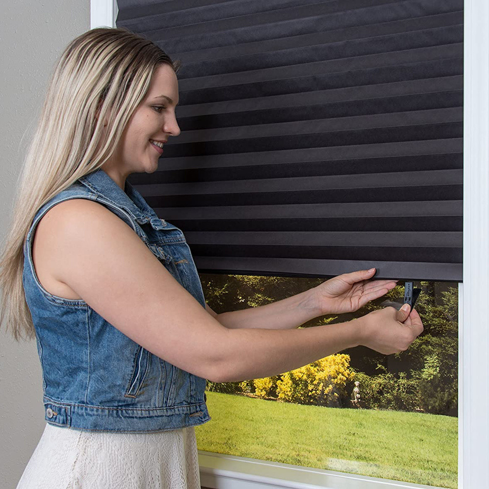 72” Paper Pleated Shade Window Blind Sun UV Half Blackout Blind Roller Decor