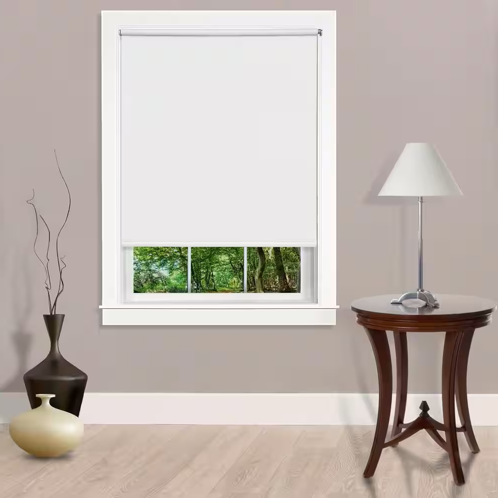 ROLLER WINDOW SHADES Cut-To-Size Cordless White/Ivory/Black Vinyl Multiple Sizes