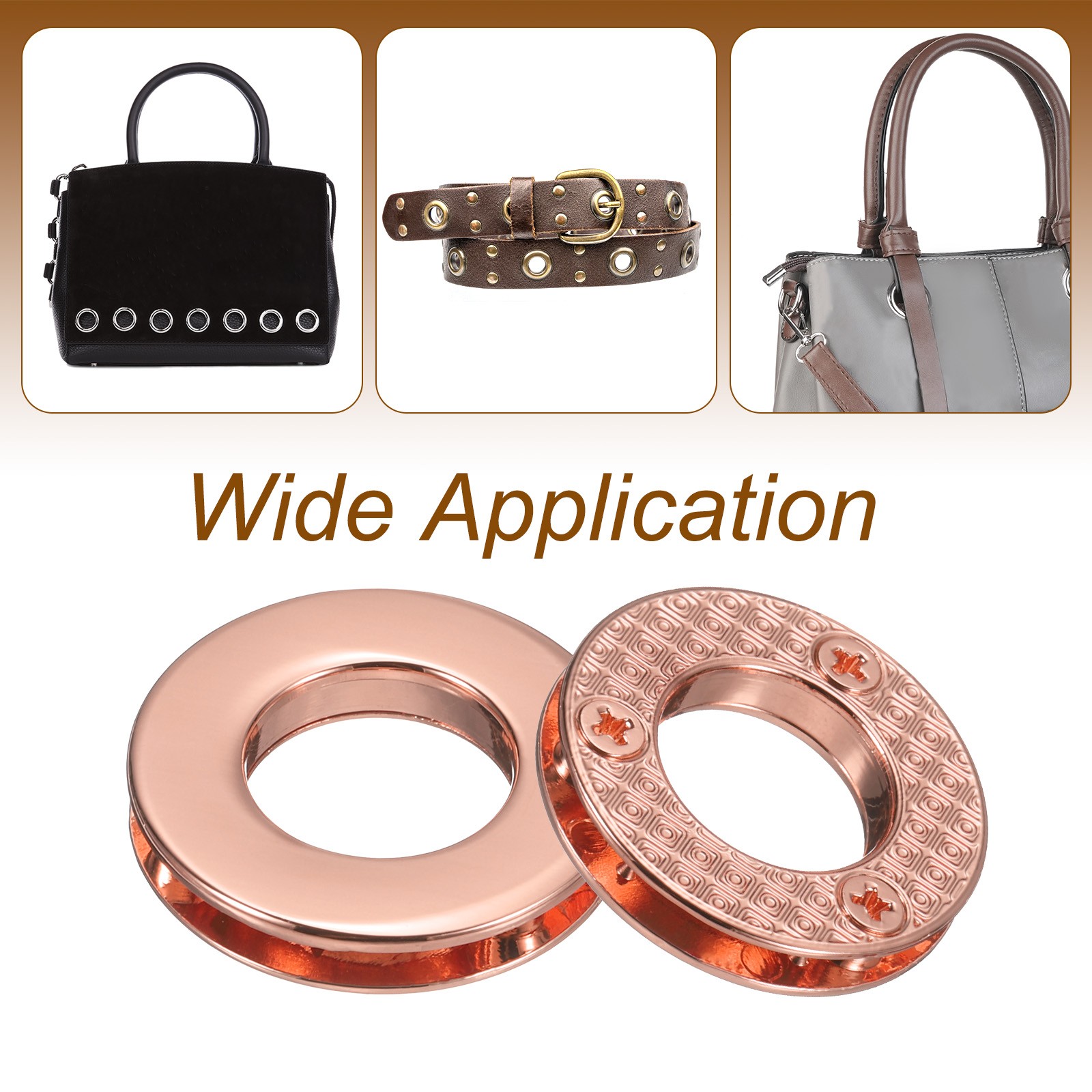 4Pcs Zinc Alloy Curtain Screw Grommets 5/8″ 15.7 Mm Rose Gold